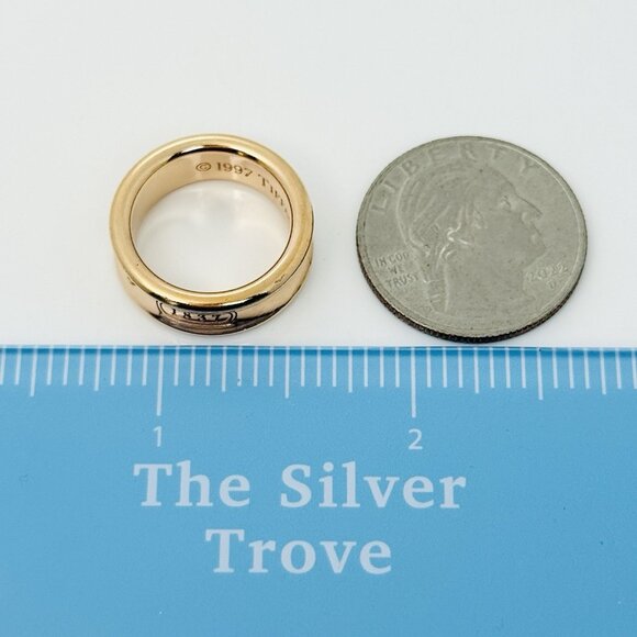 Size 5 Tiffany & Co Gold Plated 1837 Ring in Sterling Silver Concave - Picture 6 of 7